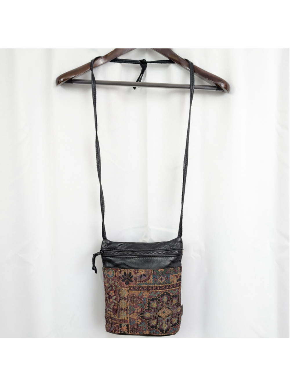 Cottage Tapestry & Leather Crossbody Bag